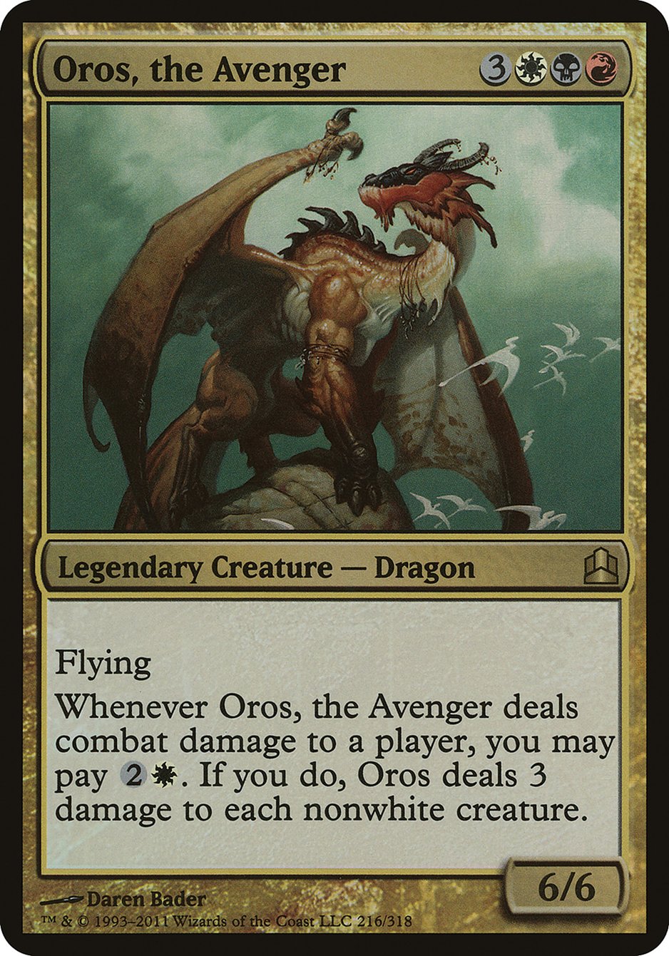 Oros, the Avenger (Oversized) [Commander 2011 Oversized] | Good Games Modbury