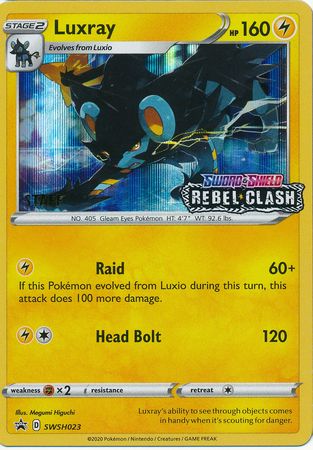 Luxray (SWSH023) (Staff Prerelease Promo) [Sword & Shield: Black Star Promos] | Good Games Modbury