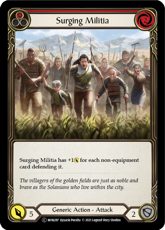 Surging Militia (Red) [U-MON287-RF] (Monarch Unlimited)  Unlimited Rainbow Foil | Good Games Modbury