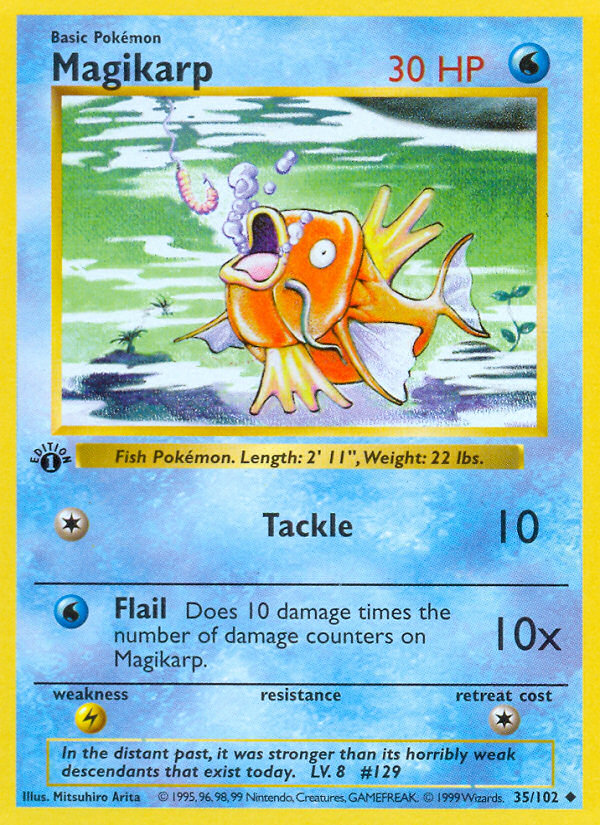 Magikarp (35/102) (Shadowless) [Base Set 1st Edition] | Good Games Modbury