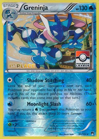 Greninja (40/122) (League Promo 1st Place) [XY: BREAKpoint] | Good Games Modbury