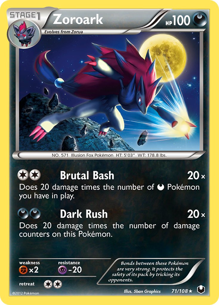 Zoroark (71/108) (Cracked Ice Holo) (Theme Deck Exclusive) [Black & White: Dark Explorers] | Good Games Modbury