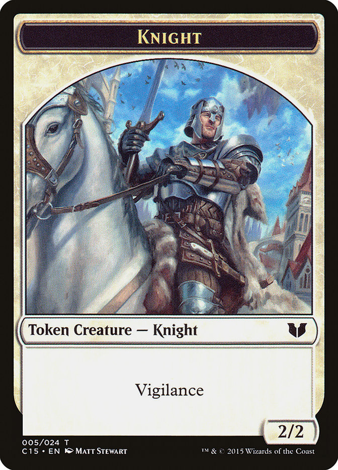 Angel // Knight (005) Double-Sided Token [Commander 2015 Tokens] | Good Games Modbury