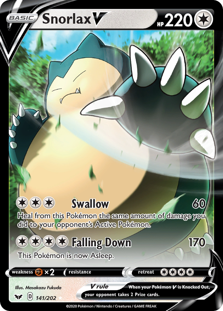 Snorlax V (141/202) [Sword & Shield: Base Set] | Good Games Modbury