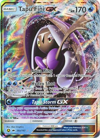 Tapu Fini GX (39/147) (Alternate card) (Jumbo Card) [Sun & Moon: Burning Shadows] | Good Games Modbury