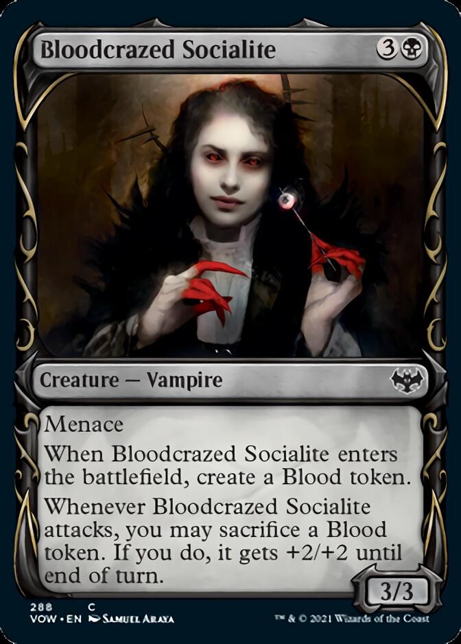 Bloodcrazed Socialite (Showcase Fang Frame) [Innistrad: Crimson Vow] | Good Games Modbury