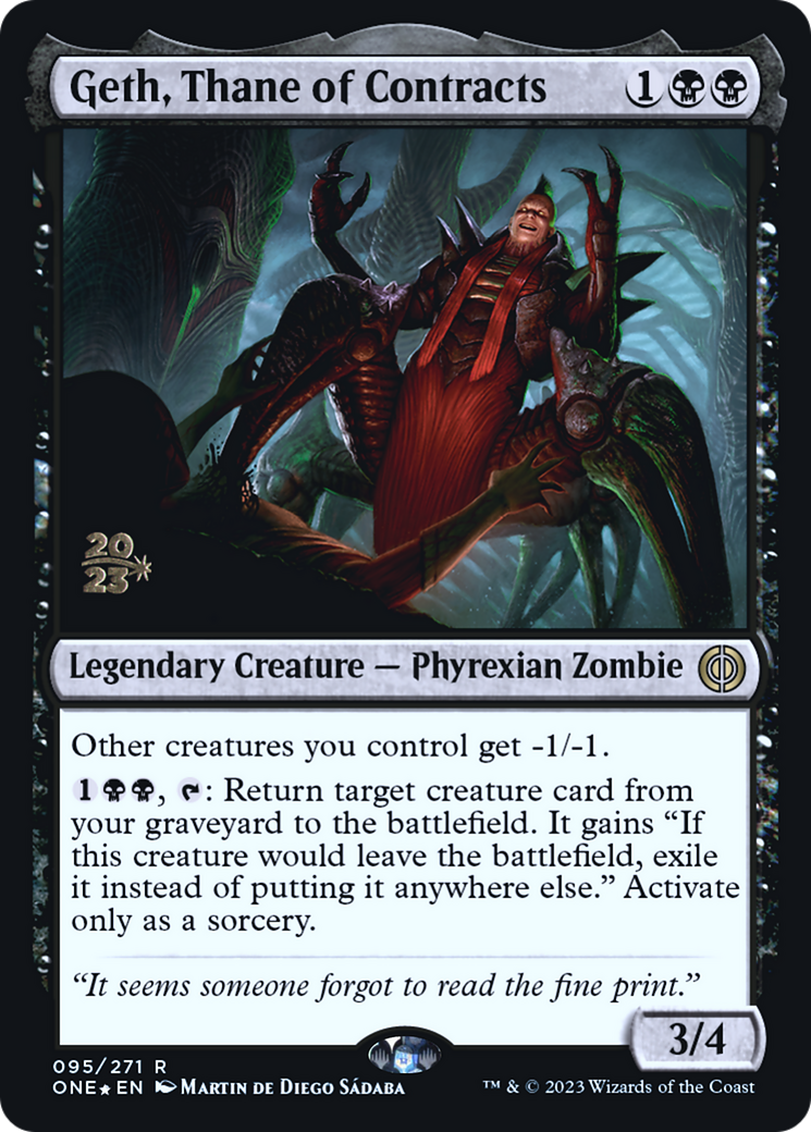 Geth, Thane of Contracts [Phyrexia: All Will Be One Prerelease Promos] | Good Games Modbury