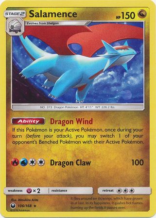 Salamence (106/168) (Cosmos Holo) [Sun & Moon: Celestial Storm] | Good Games Modbury