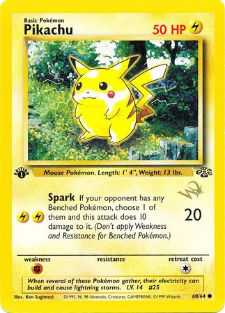 Pikachu (60/64) (W Stamped Promo) [Jungle 1st Edition] | Good Games Modbury