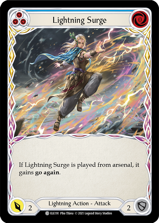 Lightning Surge (Blue) [ELE191] (Tales of Aria)  1st Edition Rainbow Foil | Good Games Modbury