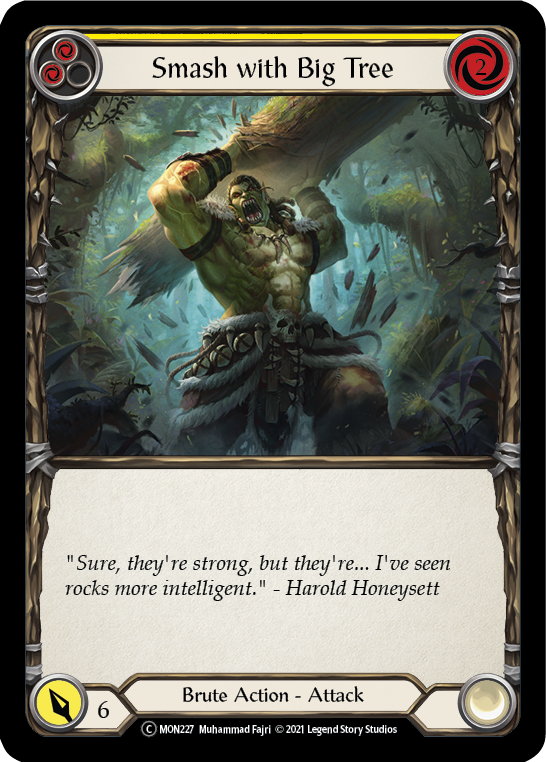 Smash with Big Tree (Yellow) [U-MON227-RF] (Monarch Unlimited)  Unlimited Rainbow Foil | Good Games Modbury