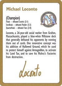 1996 Michael Loconto Biography Card [World Championship Decks] | Good Games Modbury