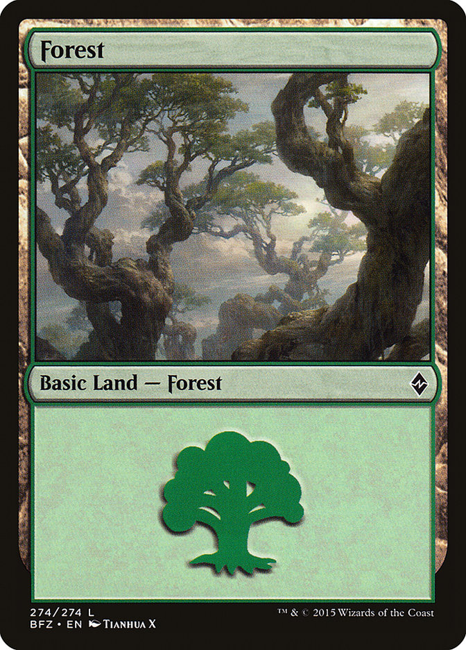 Forest (274a) [Battle for Zendikar] | Good Games Modbury