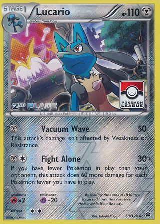 Lucario (63/124) (League Promo 2nd Place) [XY: Fates Collide] | Good Games Modbury