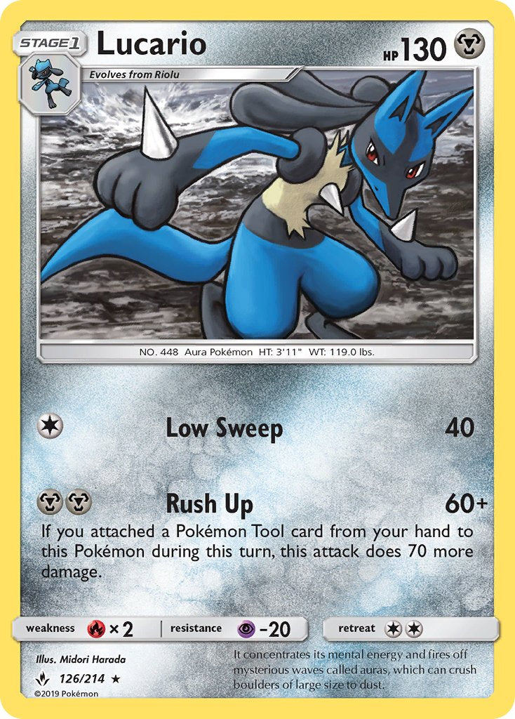 Lucario (126/214) (Theme Deck Exclusive) [Sun & Moon: Unbroken Bonds] | Good Games Modbury