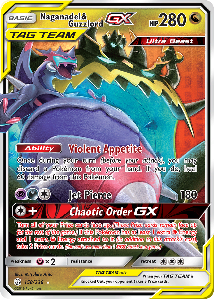 Naganadel & Guzzlord GX (158/236) [Sun & Moon: Cosmic Eclipse] | Good Games Modbury