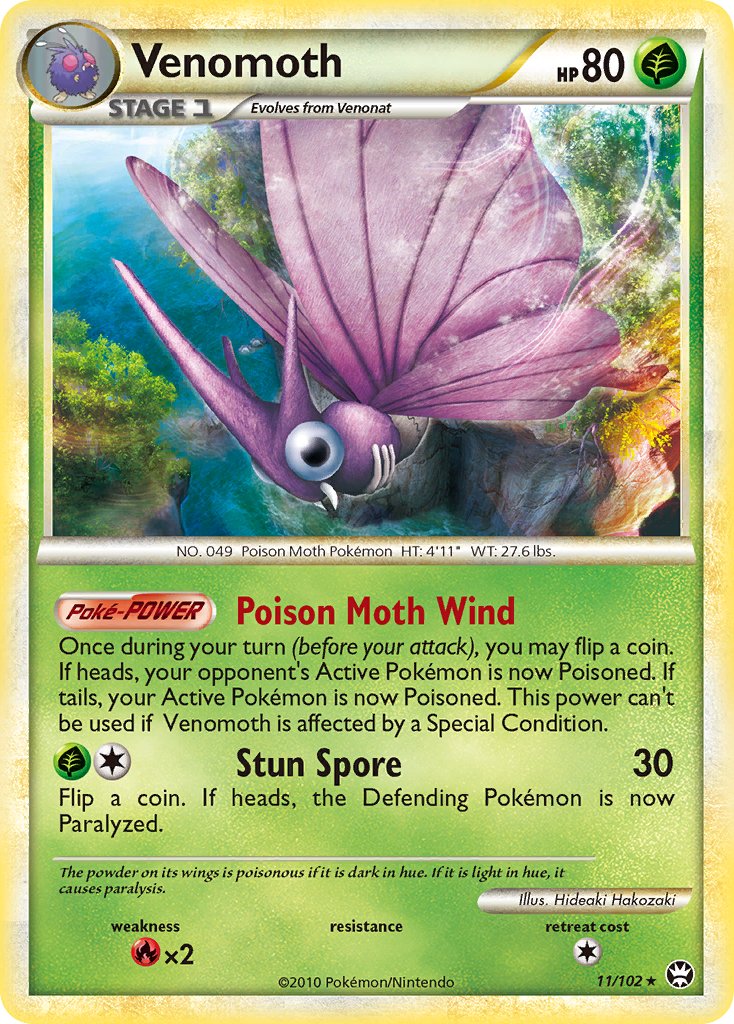 Venomoth (11/102) (Theme Deck Exclusive) [HeartGold & SoulSilver: Triumphant] | Good Games Modbury