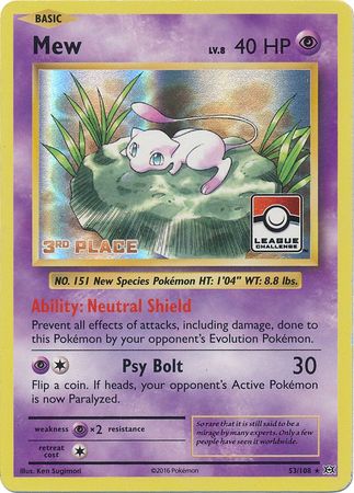 Mew (53/108) (League Promo 3rd Place) [XY: Evolutions] | Good Games Modbury