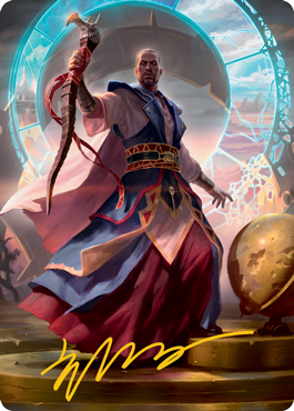 Teferi, Who Slows the Sunset Art Card (Gold-Stamped Signature) [Innistrad: Midnight Hunt Art Series] | Good Games Modbury