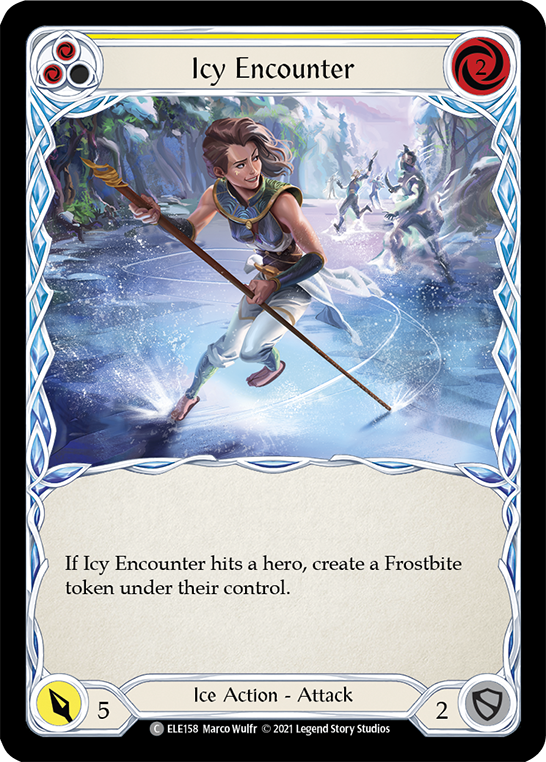 Icy Encounter (Yellow) [ELE158] (Tales of Aria)  1st Edition Rainbow Foil | Good Games Modbury