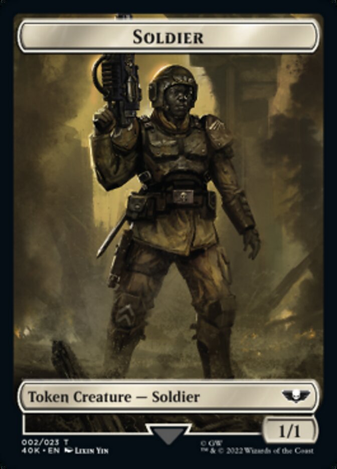 Soldier (002) // Space Marine Devastator Double-Sided Token [Universes Beyond: Warhammer 40,000 Tokens] | Good Games Modbury