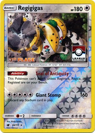 Regigigas (84/111) (League Promo 3rd Place) [Sun & Moon: Crimson Invasion] | Good Games Modbury