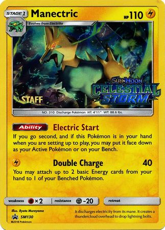 Manectric (SM130) (Staff Prerelease Promo) [Sun & Moon: Black Star Promos] | Good Games Modbury