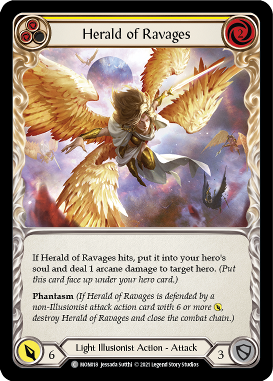 Herald of Ravages (Yellow) [MON018] (Monarch)  1st Edition Normal | Good Games Modbury