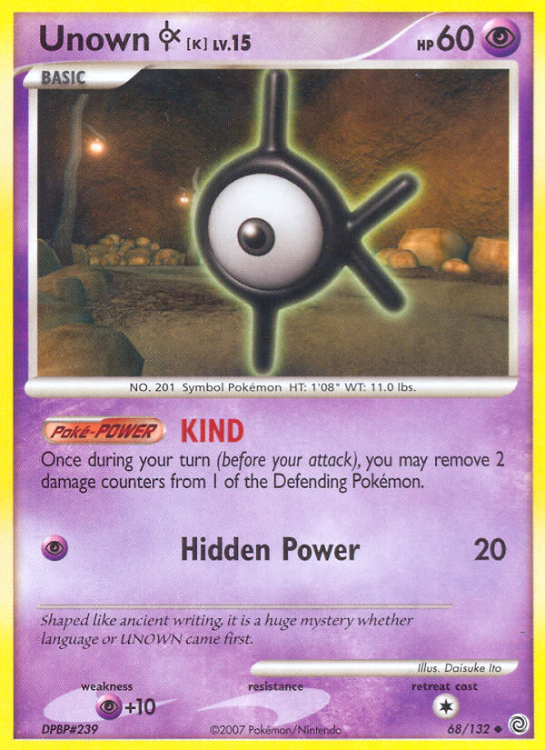 Unown K (68/132) [Diamond & Pearl: Secret Wonders] | Good Games Modbury