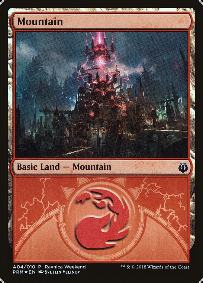 Mountain (A04) [Ravnica Allegiance Ravnica Weekend] | Good Games Modbury