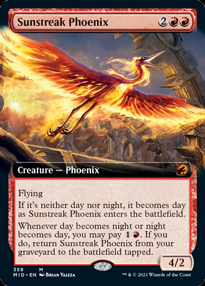 Sunstreak Phoenix (Extended Art) [Innistrad: Midnight Hunt] | Good Games Modbury