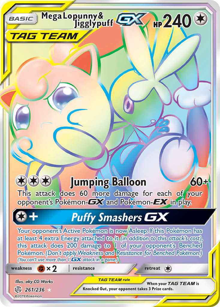 Mega Lopunny & Jigglypuff GX (261/236) [Sun & Moon: Cosmic Eclipse] | Good Games Modbury