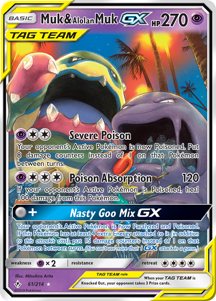 Muk & Alolan Muk GX (61/214) [Sun & Moon: Unbroken Bonds] | Good Games Modbury