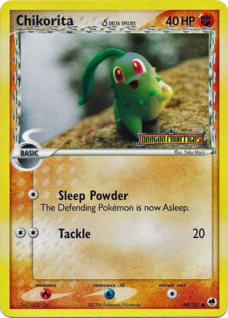 Chikorita (44/101) (Delta Species) (Stamped) [EX: Dragon Frontiers] | Good Games Modbury