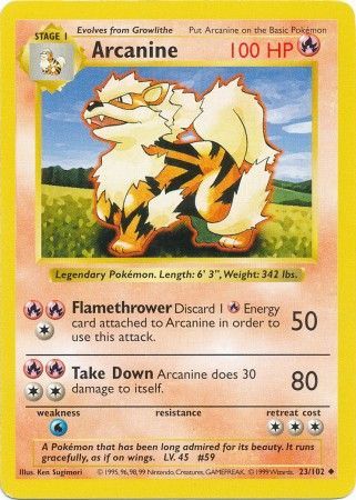 Arcanine (23/102) [Base Set Shadowless Unlimited] | Good Games Modbury