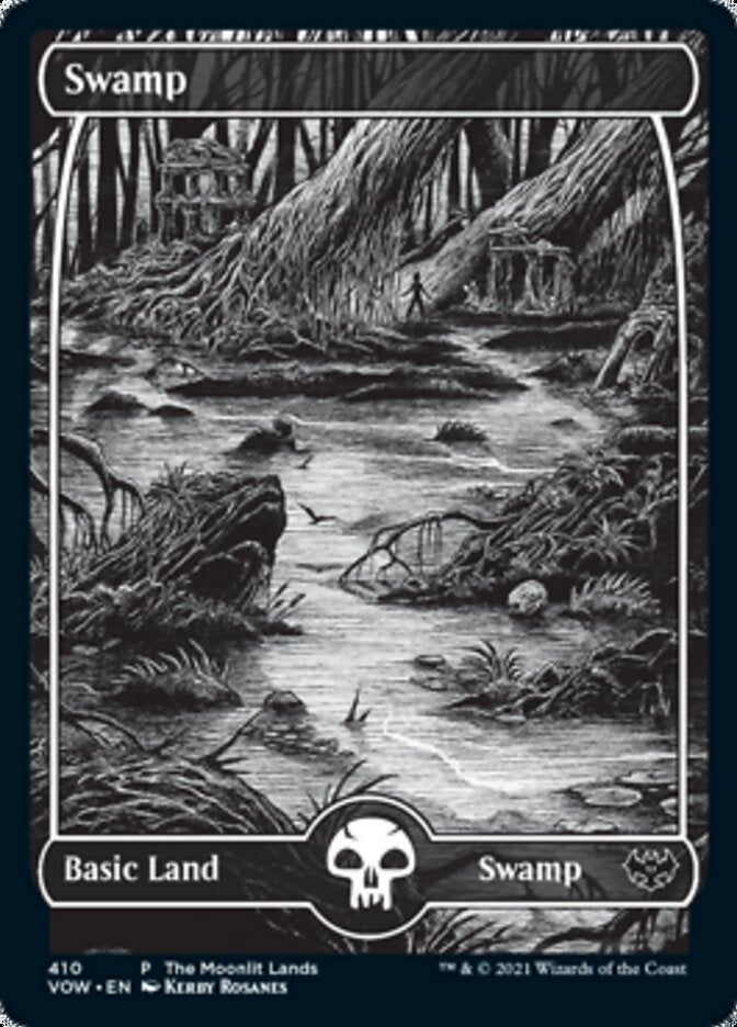 Swamp (The Moonlit Lands) (Foil Etched) [Innistrad: Crimson Vow Promos] | Good Games Modbury