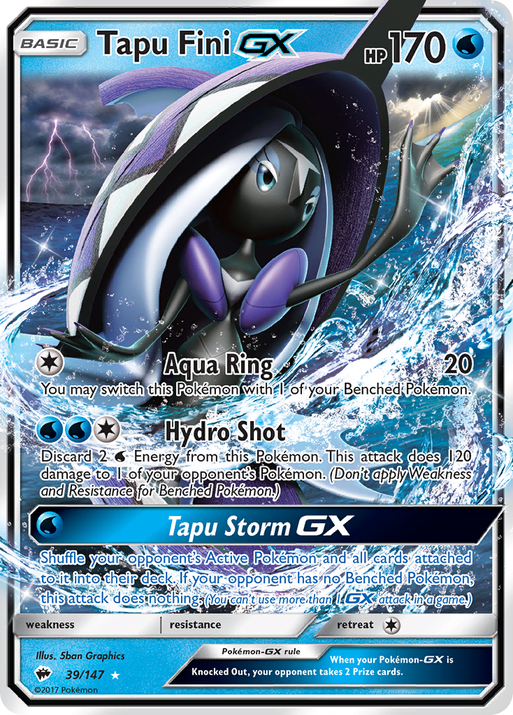 Tapu Fini GX (39/147) [Sun & Moon: Burning Shadows] | Good Games Modbury