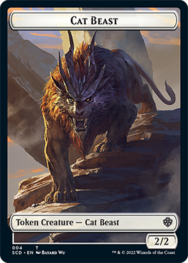 Elf Warrior // Cat Beast Double-Sided Token [Starter Commander Decks] | Good Games Modbury