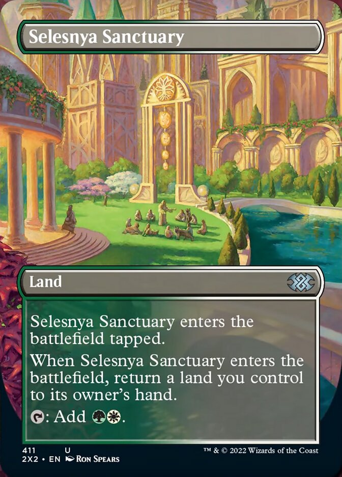 Selesnya Sanctuary (Borderless Alternate Art) [Double Masters 2022] | Good Games Modbury