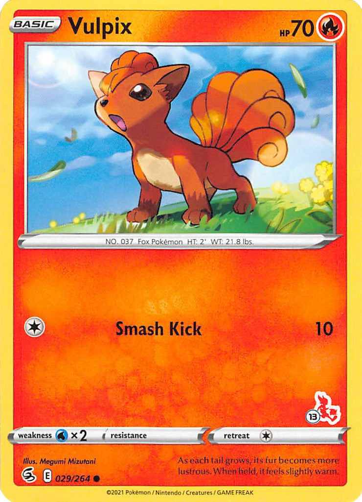 Vulpix (029/264) (Cinderace Stamp #13) [Battle Academy 2022] | Good Games Modbury