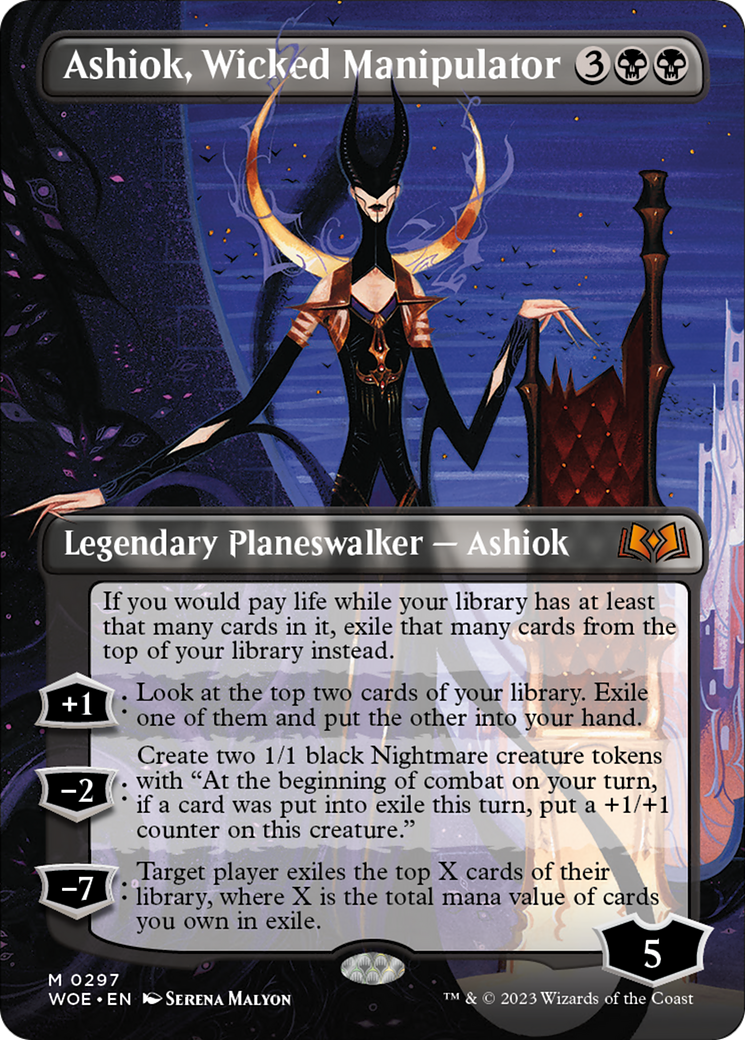 Ashiok, Wicked Manipulator (Borderless Alternate Art) [Wilds of Eldraine] | Good Games Modbury