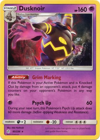 Dusknoir (85/236) (Theme Deck Exclusive) [Sun & Moon: Cosmic Eclipse] | Good Games Modbury