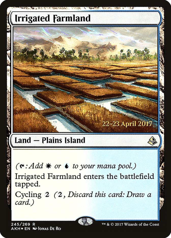 Irrigated Farmland [Amonkhet Prerelease Promos] | Good Games Modbury