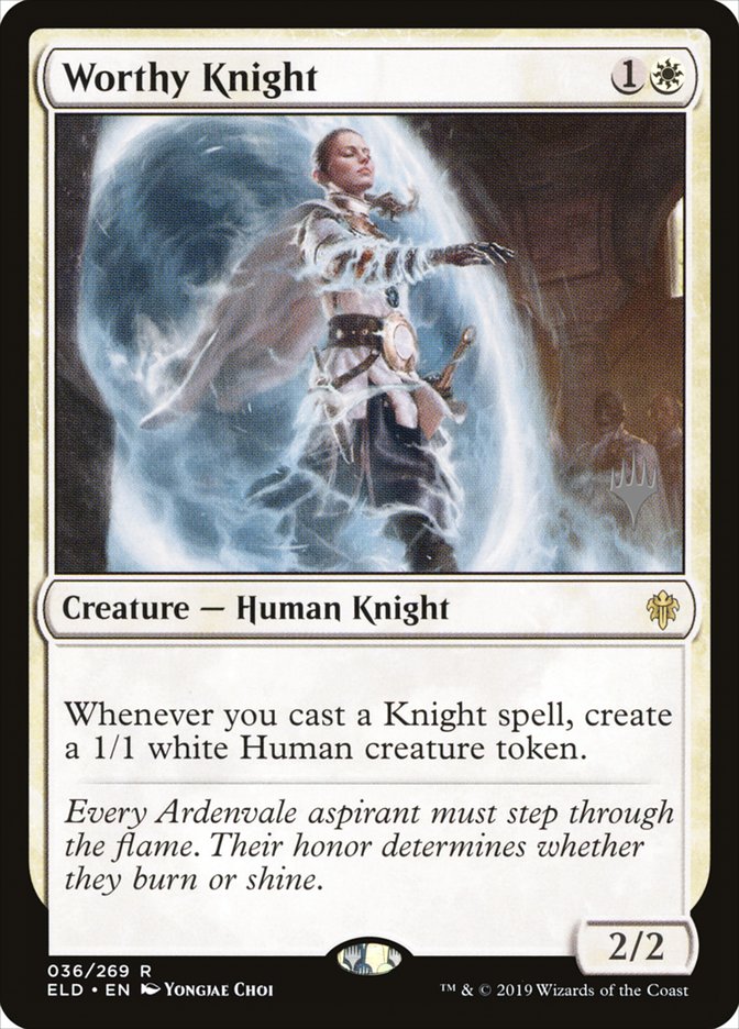 Worthy Knight (Promo Pack) [Throne of Eldraine Promos] | Good Games Modbury