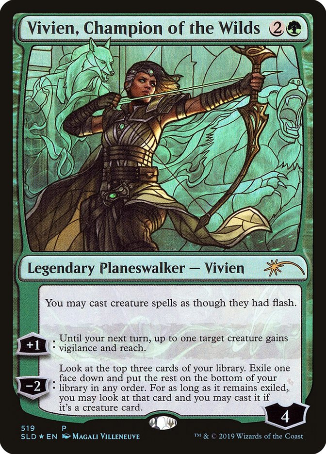 Vivien, Champion of the Wilds (Stained Glass) [Secret Lair Drop Promos] | Good Games Modbury