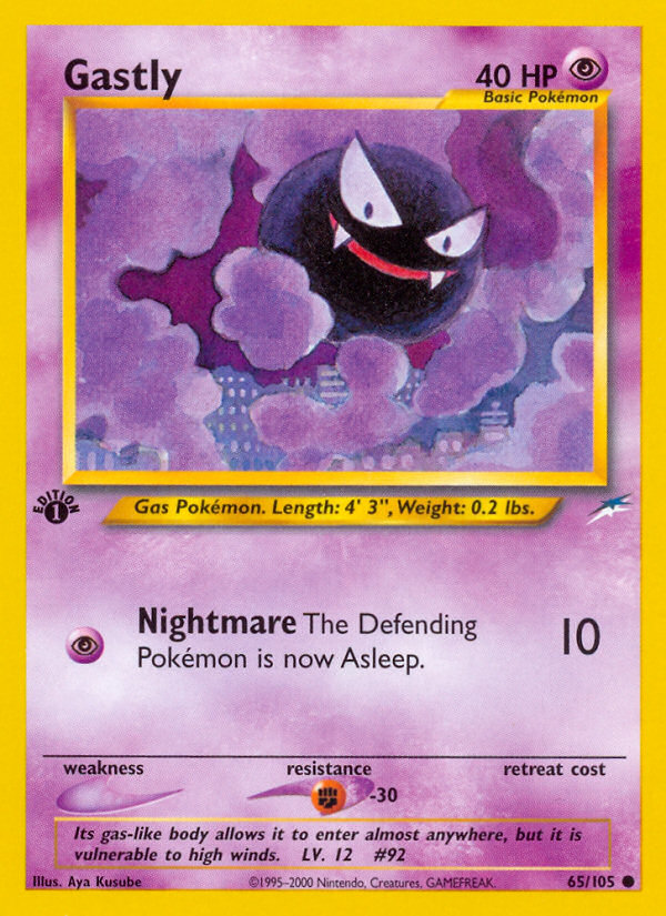 Gastly (65/105) [Neo Destiny 1st Edition] | Good Games Modbury