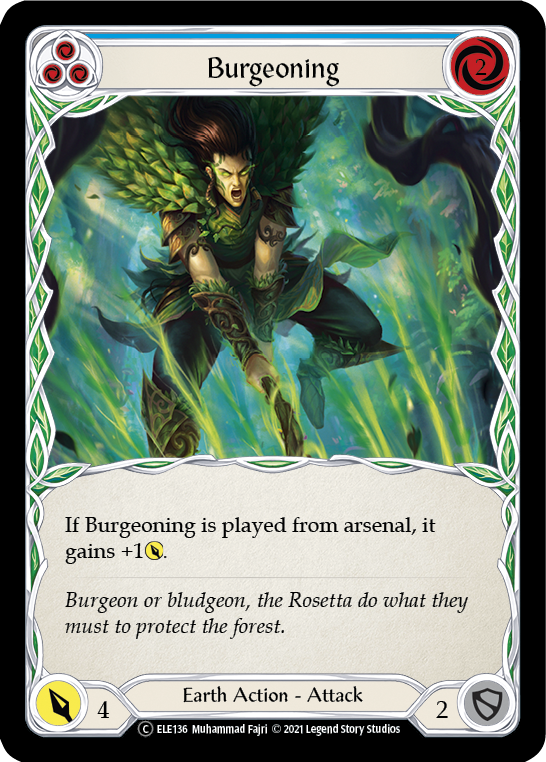 Burgeoning (Blue) [U-ELE136] (Tales of Aria Unlimited)  Unlimited Rainbow Foil | Good Games Modbury