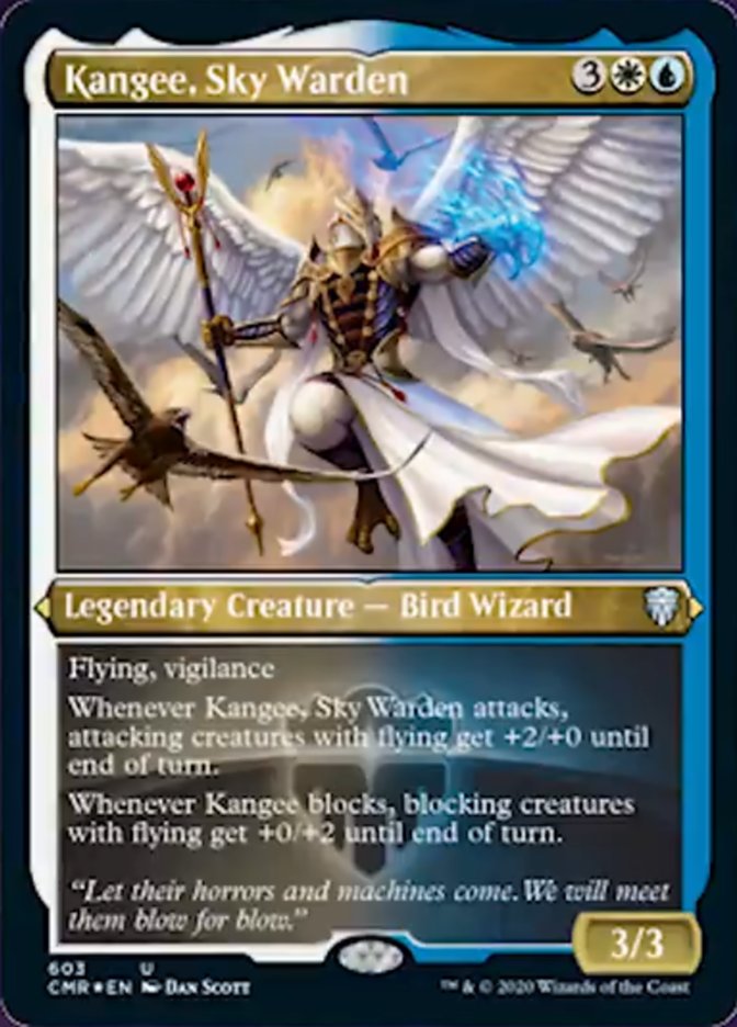 Kangee, Sky Warden (Etched) [Commander Legends] | Good Games Modbury