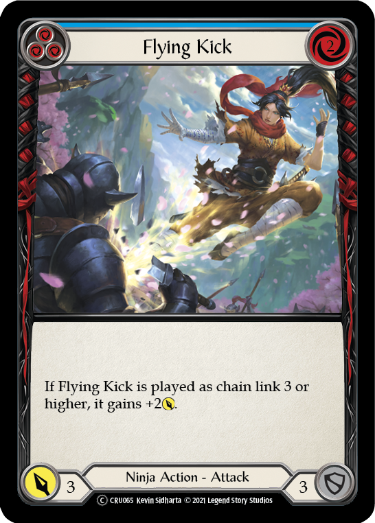 Flying Kick (Blue) [U-CRU065] (Crucible of War Unlimited)  Unlimited Rainbow Foil | Good Games Modbury