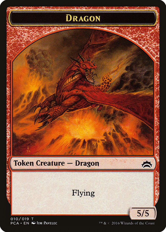 Dragon // Saproling Double-Sided Token [Planechase Anthology Tokens] | Good Games Modbury